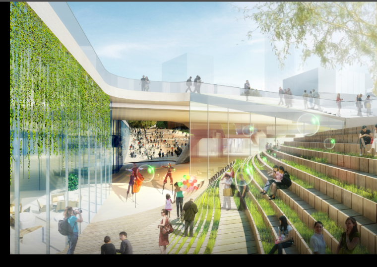 绿博园的设计说明资料下载-招商局前海自由贸易中心启动区绿轴项目