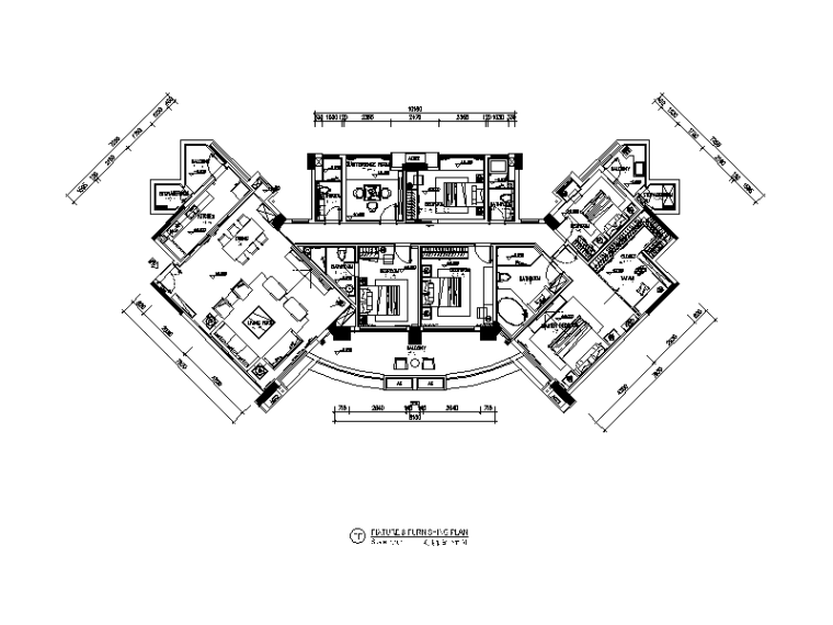 130平装修样板房资料下载-250平米平层全套豪华样板房设计CAD施工图（含效果图）