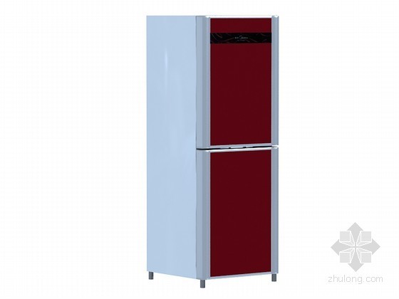 对开门冰箱散热资料下载-双门冰箱3D模型下载