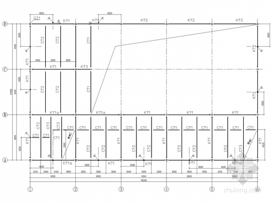 售楼部结构施工图资料下载-售楼部钢框架结构施工图
