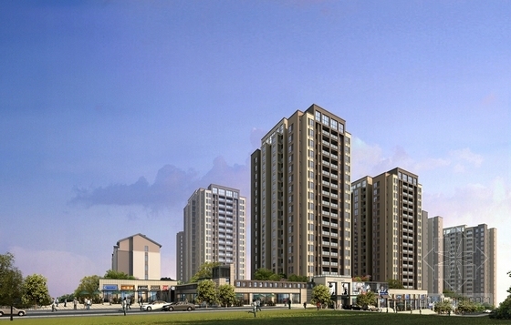 [重庆]现代风格住宅小区规划设计方案文本（含CAD）-现代风格住宅小区规划设计方案效果图