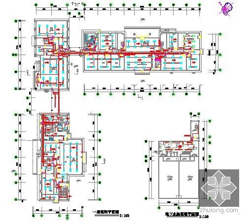 [安徽]制烟厂综合业务楼及成品库建安工程预算书(含施工图纸)-综合楼一层照明平面图