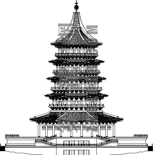 仙都峰资料下载-雷峰塔大样图