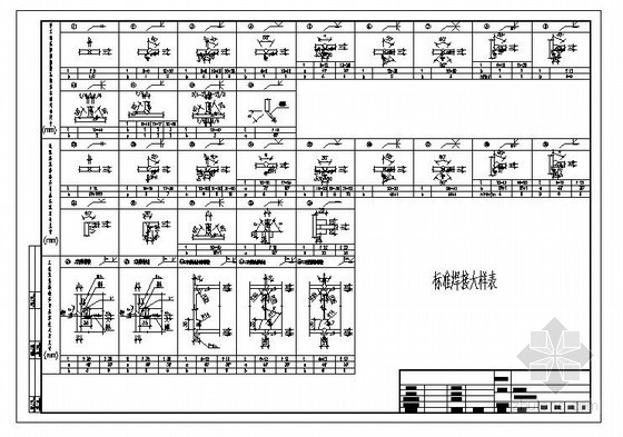 钢柱梁焊接大样资料下载-某标准焊接大样表