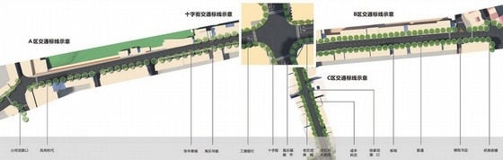 [湖北]咸丰县街道环境整治规划设计方案-市政设施及道路平面图 