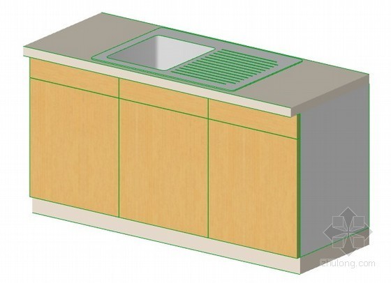 白布高脚桌3d模型资料下载-门底柜3 archiCAD模型