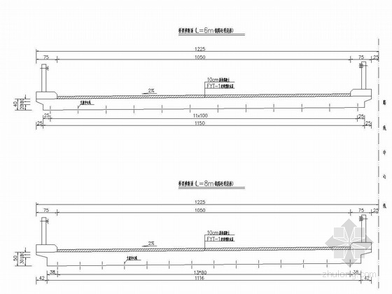 8m现浇桥梁施工图资料下载-6m及8m钢筋混凝土现浇板通用图