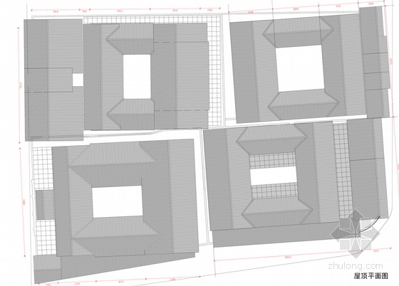 [成都]中式风格历史文化保护区规划及单体建筑方案文本（含CAD）-单体建筑屋顶平面图