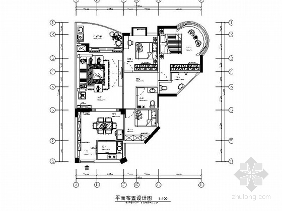 橱柜厨房设计CAD施工图资料下载-精品现代简约大气三居室室内设计装修施工图（含效果）