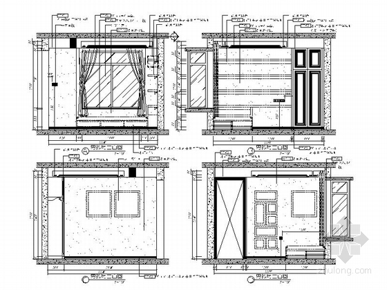 [山东]欧式温馨三居室家装施工图（含实景照片）-欧式温馨三居室家装施工图（含实景照片）立面图