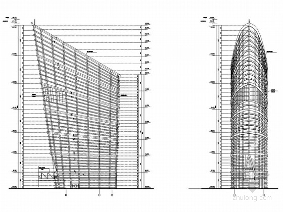 观景塔建筑施工图资料下载-框架剪力墙结构会展中心观景塔结构施工图（单层竖向网壳、桩基础）
