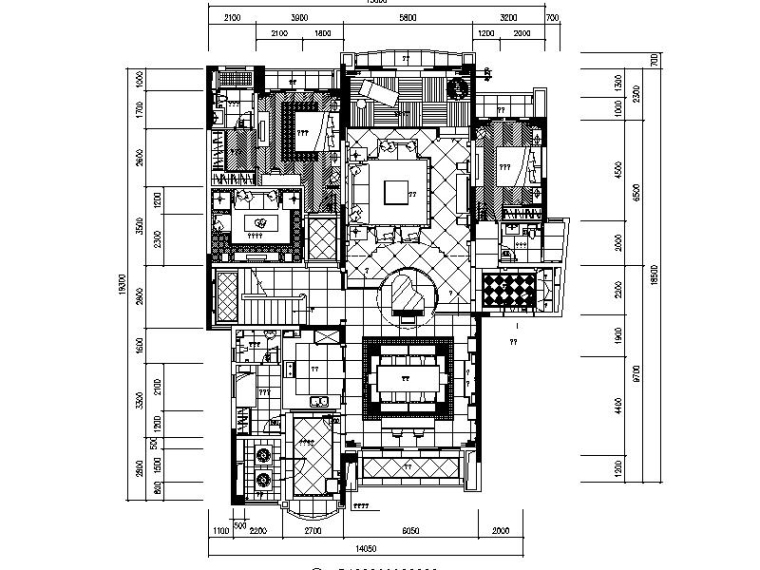 北京小区cad图资料下载-[北京]高档小区精品奢华复式住宅室内施工图