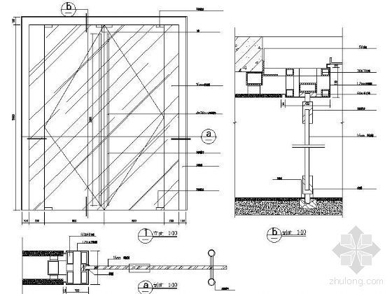 感应玻璃门设计图资料下载-电梯玻璃门详图