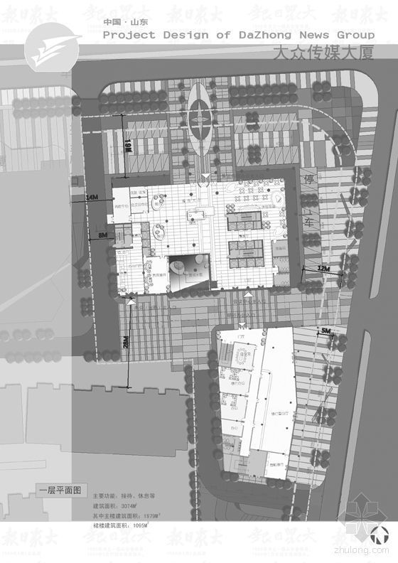 [山东]某大众传媒大厦建筑方案文本(含word说明,及多媒体文件)-17-1层平面