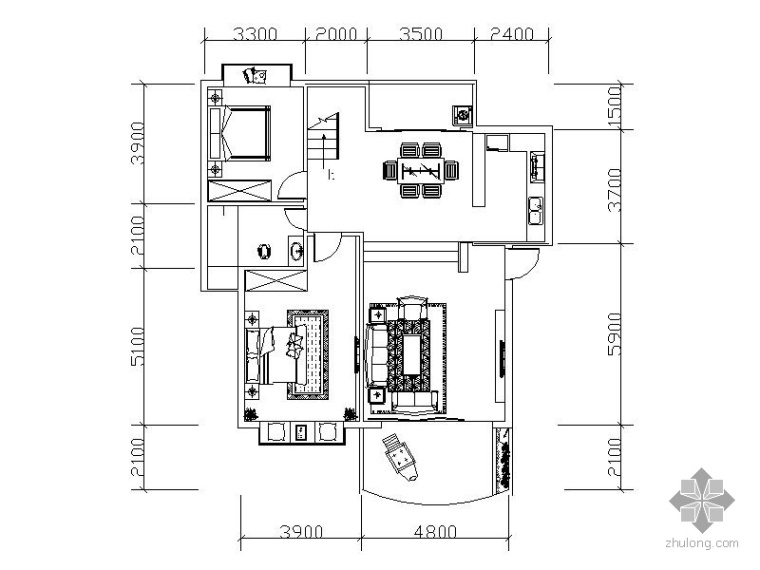楼中楼建筑资料下载-180㎡二层楼中楼室内施工图