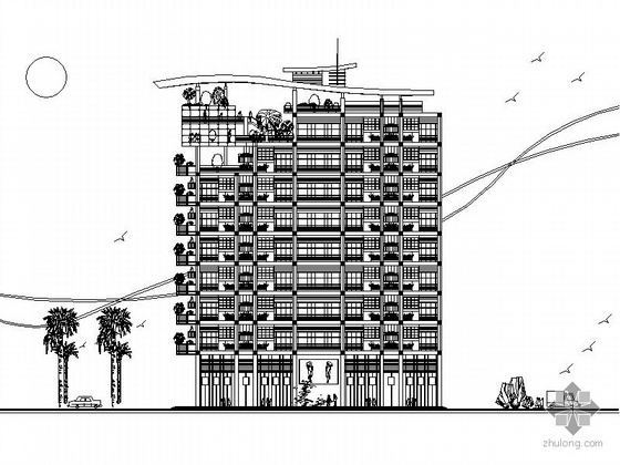 十层住宅楼设计图资料下载-[重庆]某十层跃层式住宅楼建筑设计方案