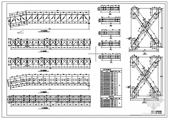 皮带机栈桥结构施工图资料下载-某37米跨皮带栈桥桁架施工图