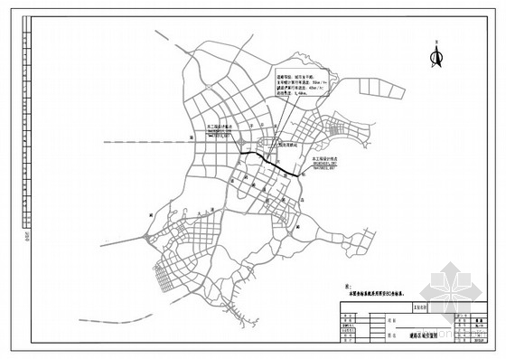 [福建]双向六车道市政公路道路工程施工图设计129张（边坡 辅道）-道路区域位置图 