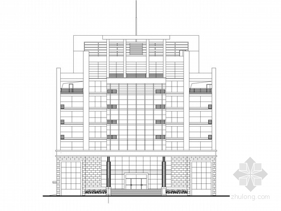 6层建筑施工图算量广东资料下载-[广东]九层行政办公楼建筑施工图
