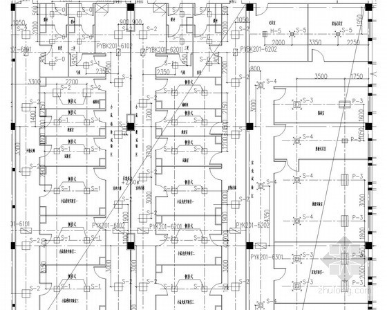 [吉林]厂房建筑暖通空调系统全套设计施工图（含控制点流程图）-吊顶风口平面图 