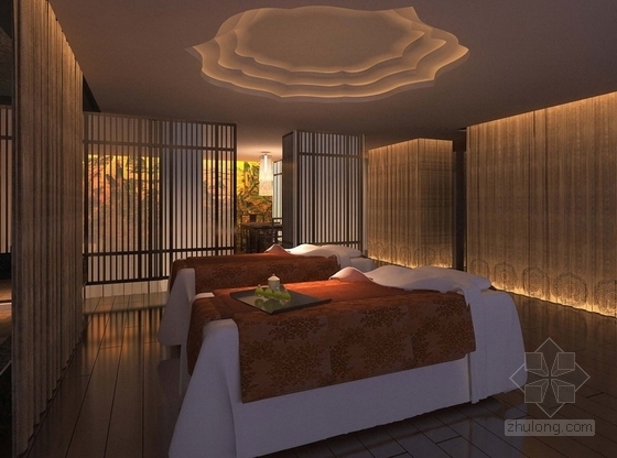 [西安]国家度假区五星级典雅风情温泉酒店室内设计方案水疗效果图