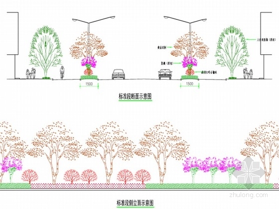 cad道路绿化施工图资料下载-[安徽]市政道路绿化提升工程施工图设计38张