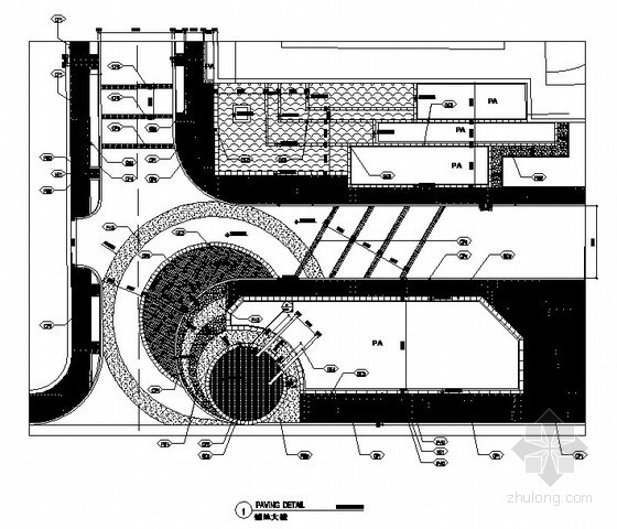 cad景观节点平面图资料下载-道路铺装平面图