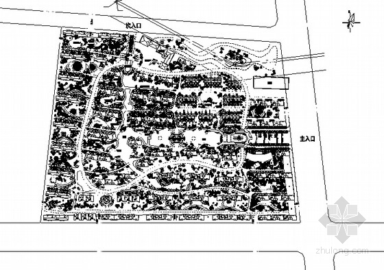 农家乐景观规划设计平面图资料下载-[武汉]小区景观规划设计平面图