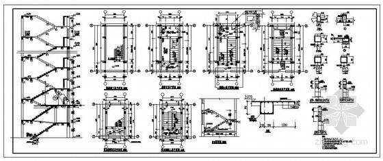 住宅楼梯设计课件资料下载-某砌体住宅楼梯节点构造详图