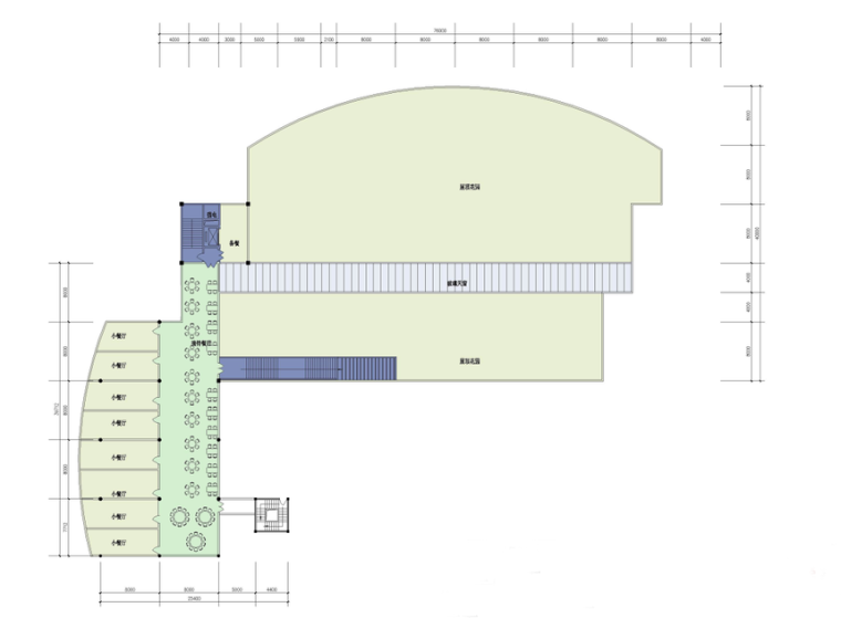 盐城纺织食堂设计方案文本-盐城纺织食堂方案设计-三层平面图