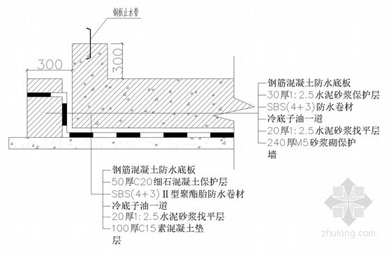 住宅小区防水方案资料下载-[天津]住宅小区地下室防水施工方案（SBSⅡ卷材 满粘法）
