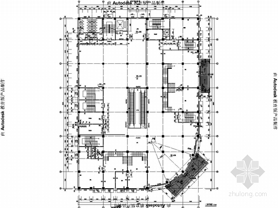 [超市]包头五层框架结构施工图（含建筑图、楼梯计算书）-图 二层平面图