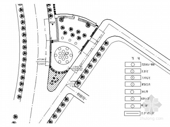 步行街广场景观规划设计施工图-广场绿化施工图 