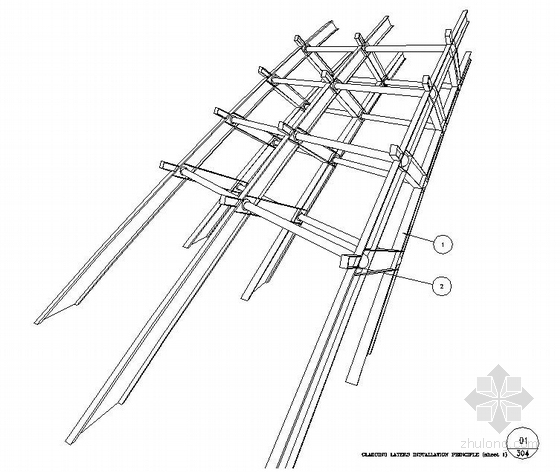 国家大剧院外部钢结构壳体结构图（中英文）-钢梁插销图