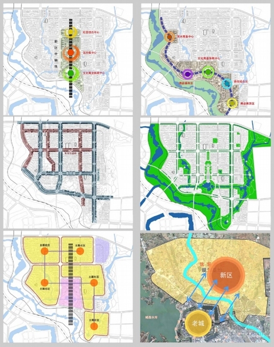 [安徽]现代风格大型城市片区概念性规划设计方案文本-现代风格大型城市片区概念性规划分析图