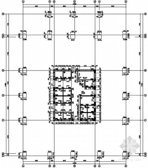 金茂大厦-核心筒外伸桁架结构体系资料下载-150米框架-核心筒结构施工图