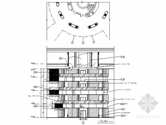 [苏州]工业园区标志性建筑之一青少年活动中心室内装修施工图（含方案）大厅立面图 