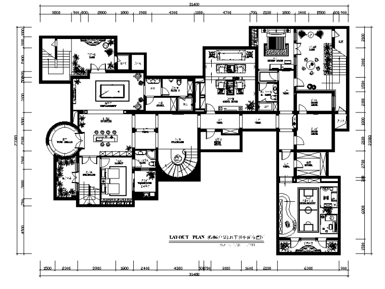 顶级奢华别墅施工图资料下载-[杭州]顶级别墅设计CAD施工图（含效果图）