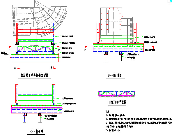 前支点挂篮悬臂浇筑双塔双索面预应力箱梁结构斜拉桥上构C55混凝土主梁施工方案186页-挂篮横移小车结构示意图