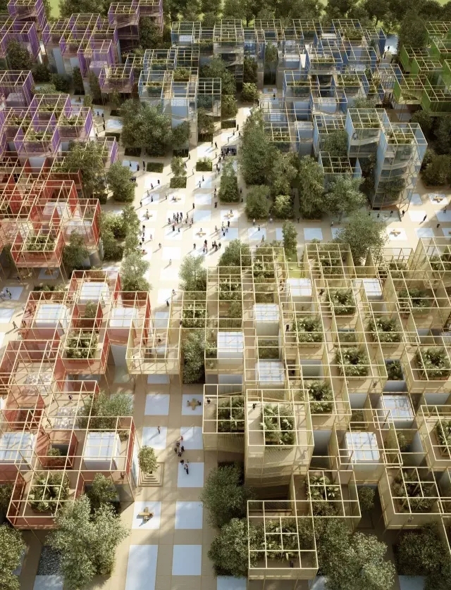 城郊融合型村庄的村庄规划资料下载-模块化构件搭建北京博园会大招，村庄的连接通向对未知的好奇