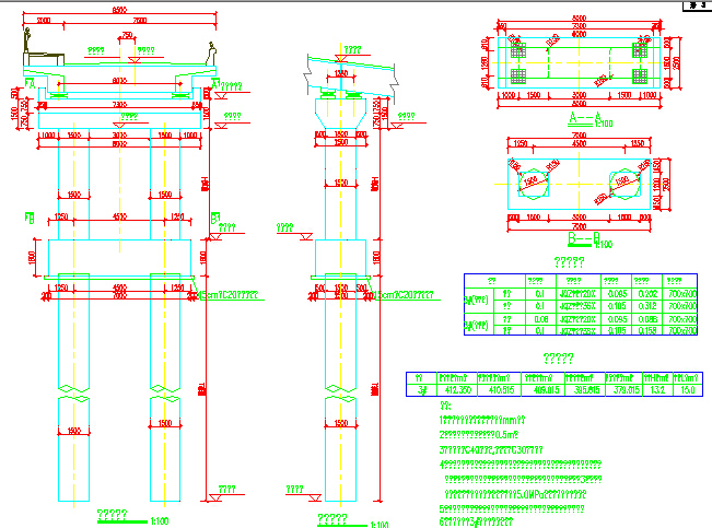 [重庆]3X20＋3X20m钢筋混凝土单箱双室箱梁桥设计图48张CAD（附66页计算书）-桥墩一般构造图