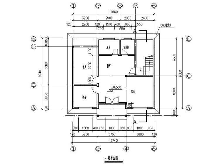 [宁夏]两层砖混结构新农村自建房建筑施工图-两层砖混结构新农村自建房建筑平面图