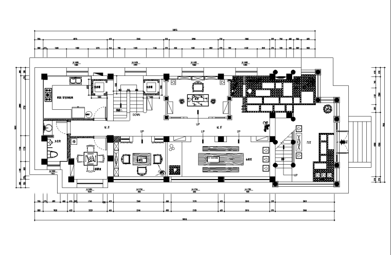 大型茶楼施工图资料下载-新中式禅意茶楼会所室内设计施工图（附效果图）