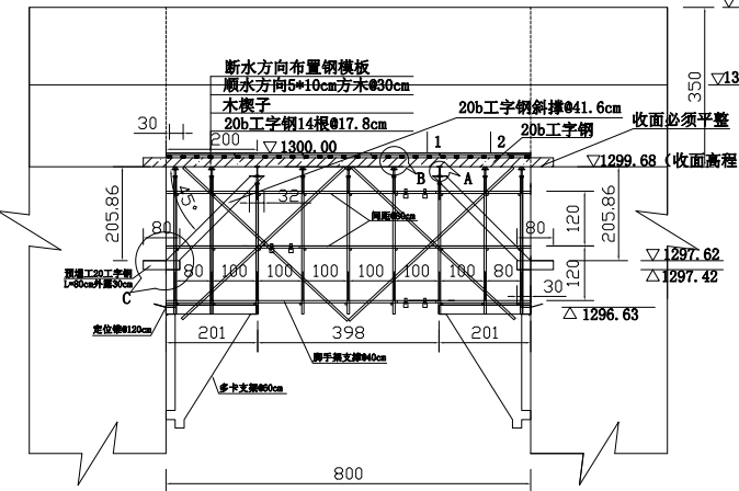 工字钢钢梁施工方案资料下载-碾压混凝土重力坝工字钢桁架结构支撑现浇大梁施工方案