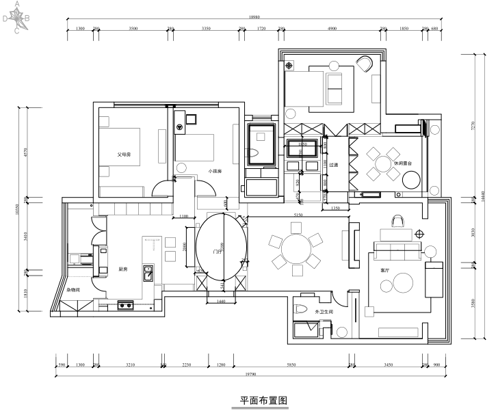 楼盘三居室效果图资料下载-[杭州]景江城市花园三居室住宅设计施工图及效果图