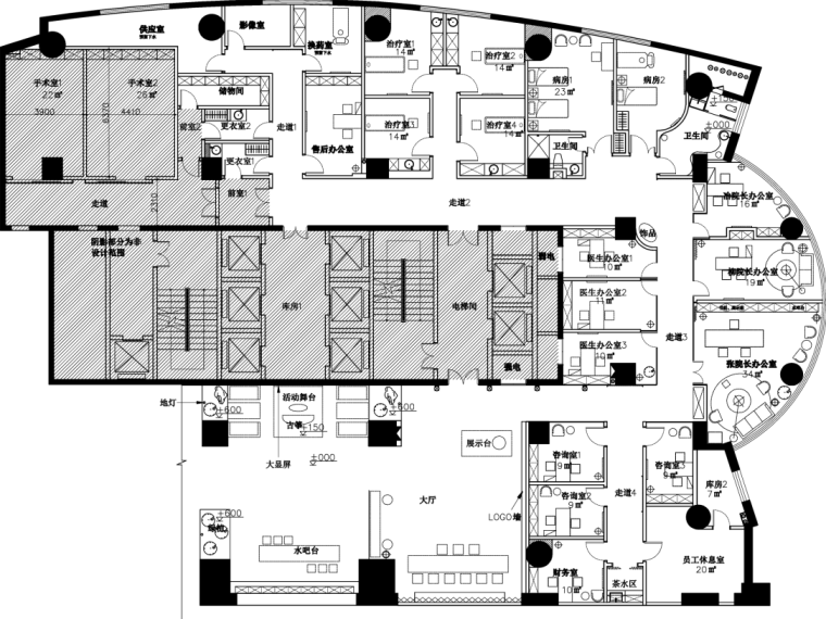 医院室内设计施工图cad资料下载-现代风格整形医院室内设计施工图（含效果图及设计说明