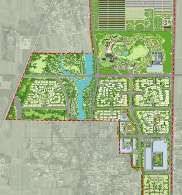 [河北]高碑店四时田园康养小镇概念规划 B-1 总平面
