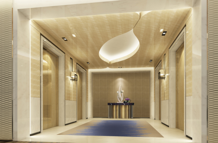 [福建]LEO-厦门朗豪酒店概念方案-电梯厅效果图