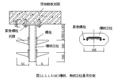 电缆桥架安装技术要求-角钢立柱悬吊安装