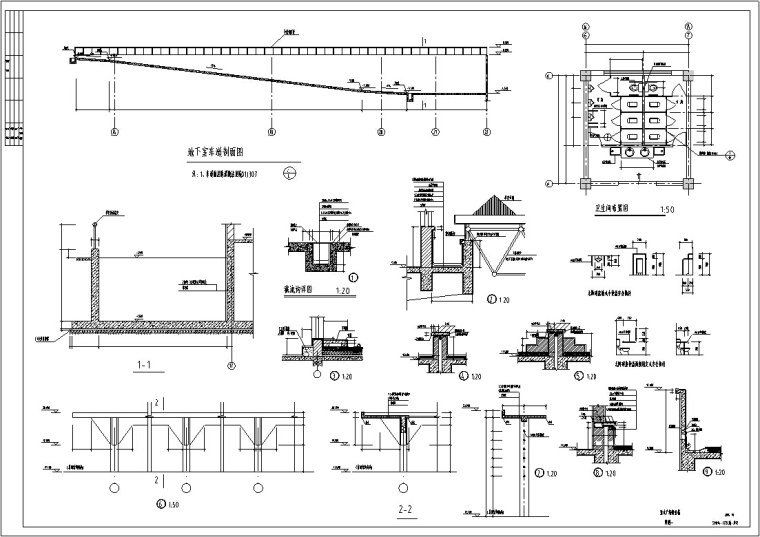 5套现代多层购物中心商业建筑设计施工图CAD-多层商场建筑设计停车设计